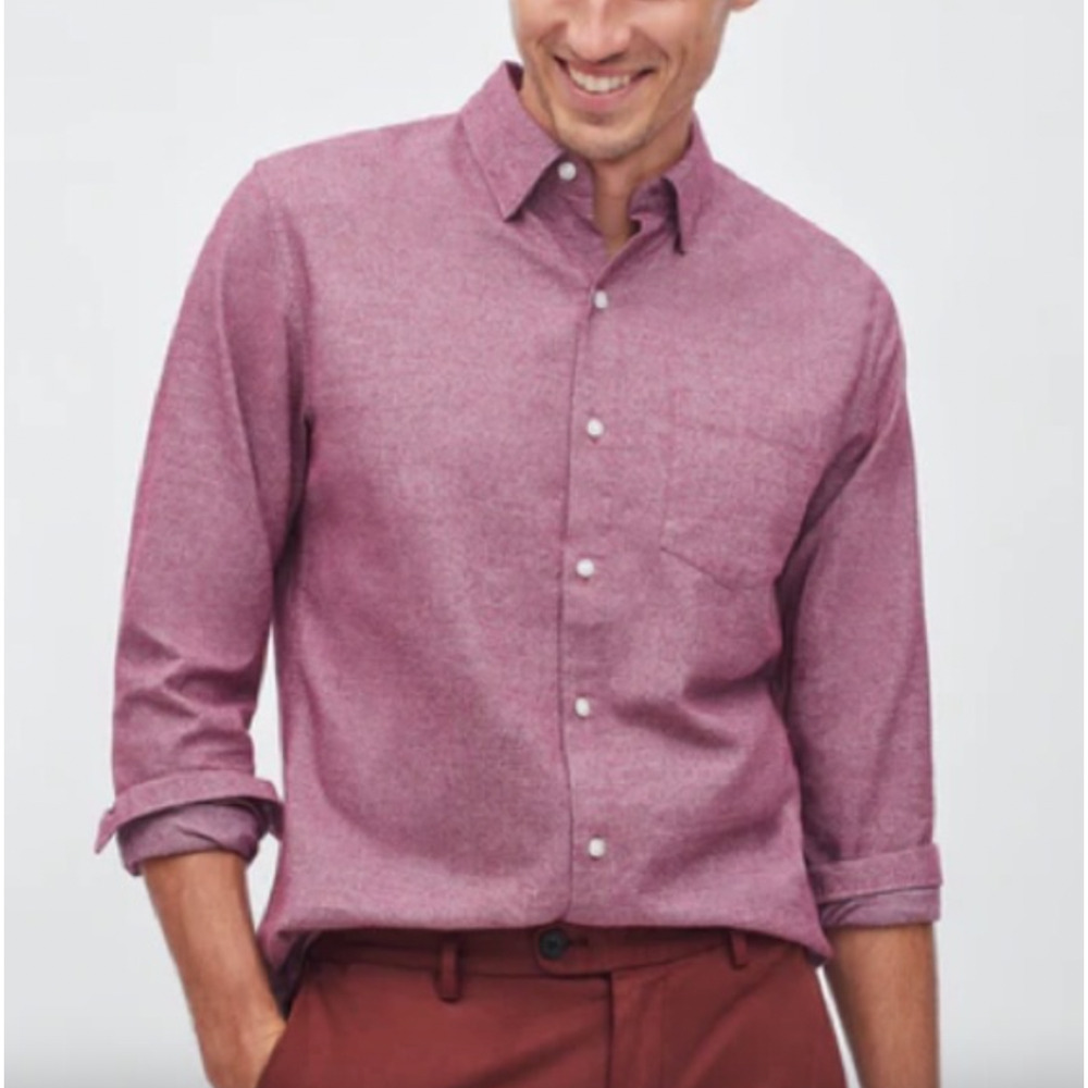 Bonobos Brushed Flannel Button Down Shirt $110 Red Jasper Long Sleeve NWT Large - Picture 8 of 8